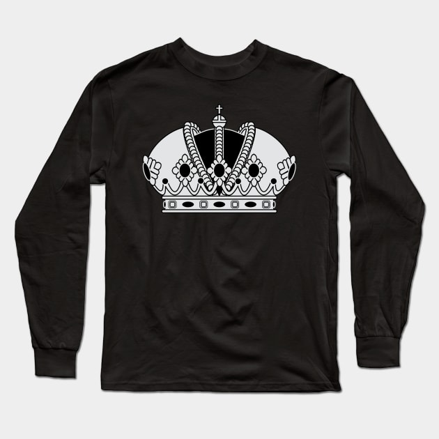 Imperial crown (silver and black) Long Sleeve T-Shirt by PabloDeChenez